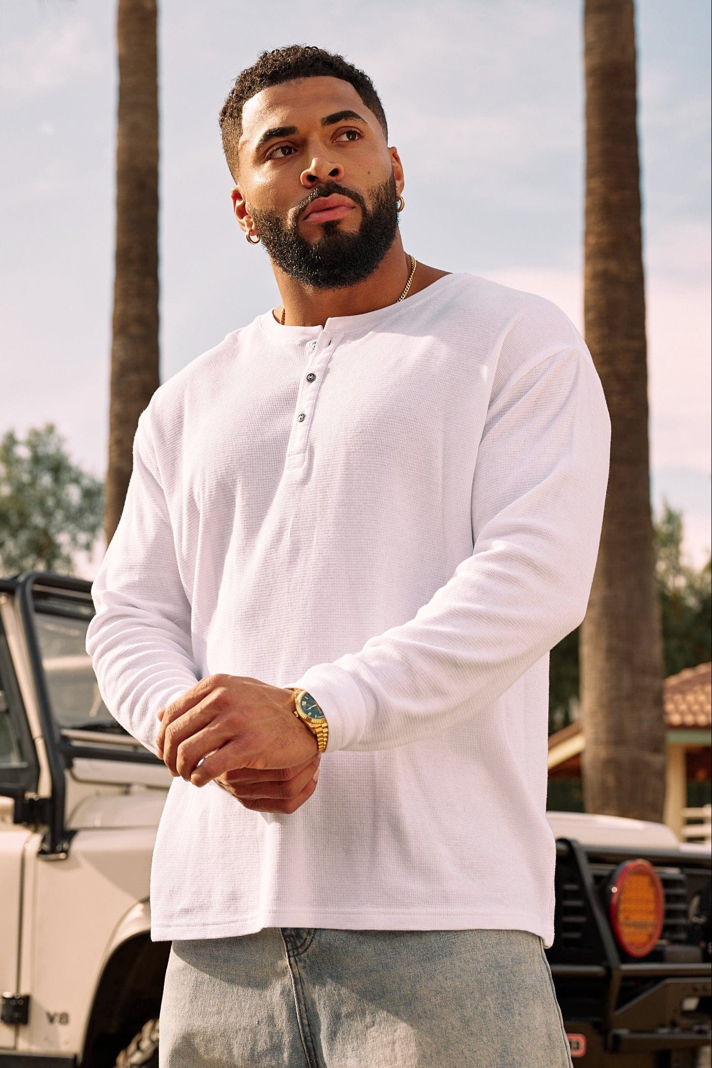 8034 - Henley Thermal Longsleeves